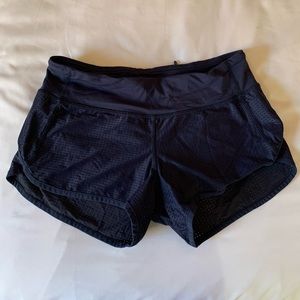 Lululemon Speed Shorts Navy Blue Mesh Size 4